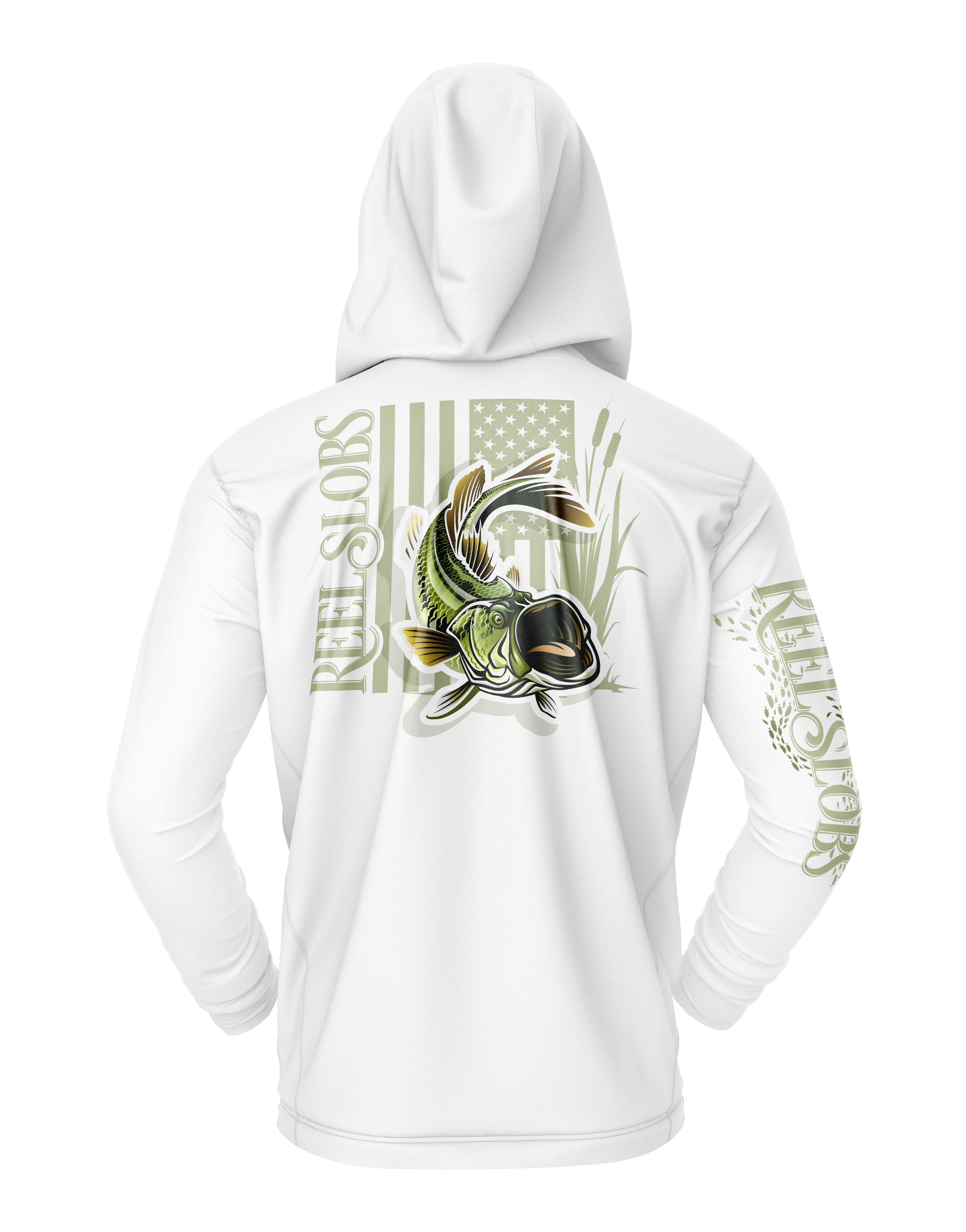 Large Mouth Bass Flag Hooded